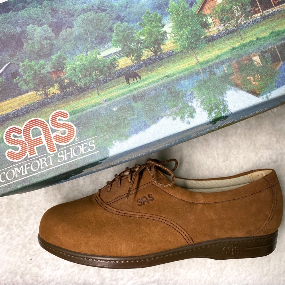 NEW SAS Whisper Brown Leather Shoes 7W